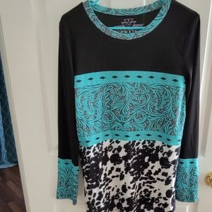 Long sleeve with cow print tee